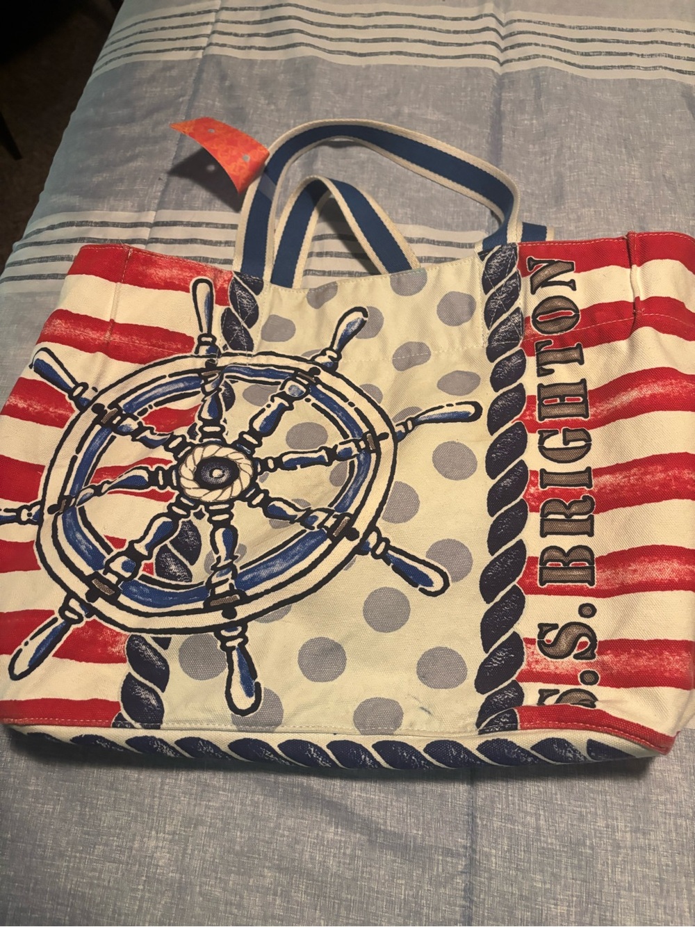 Brighton Red, White & Blue Nautical Canvas Tote